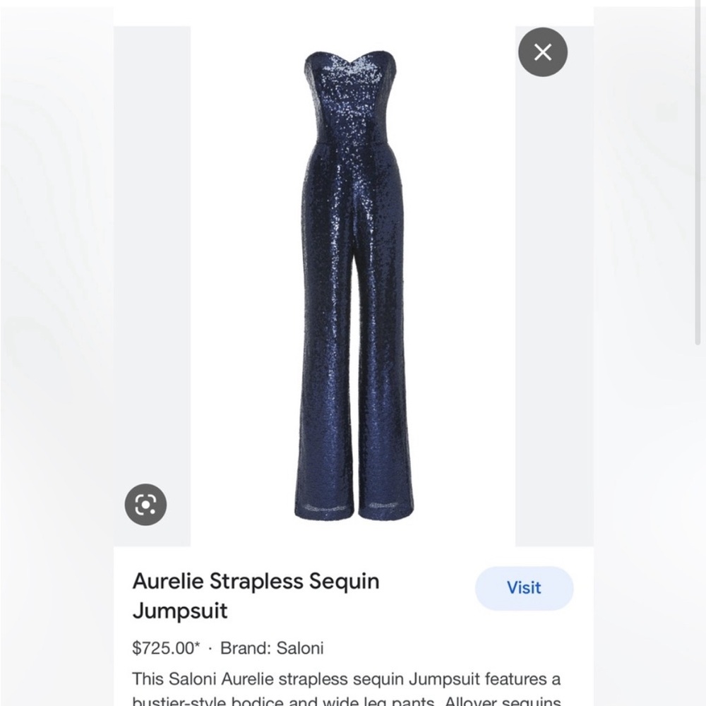 SALONI navy sequin jumpsuit size 6